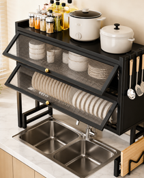 Organizador de Cocina Metálico de 2 Niveles