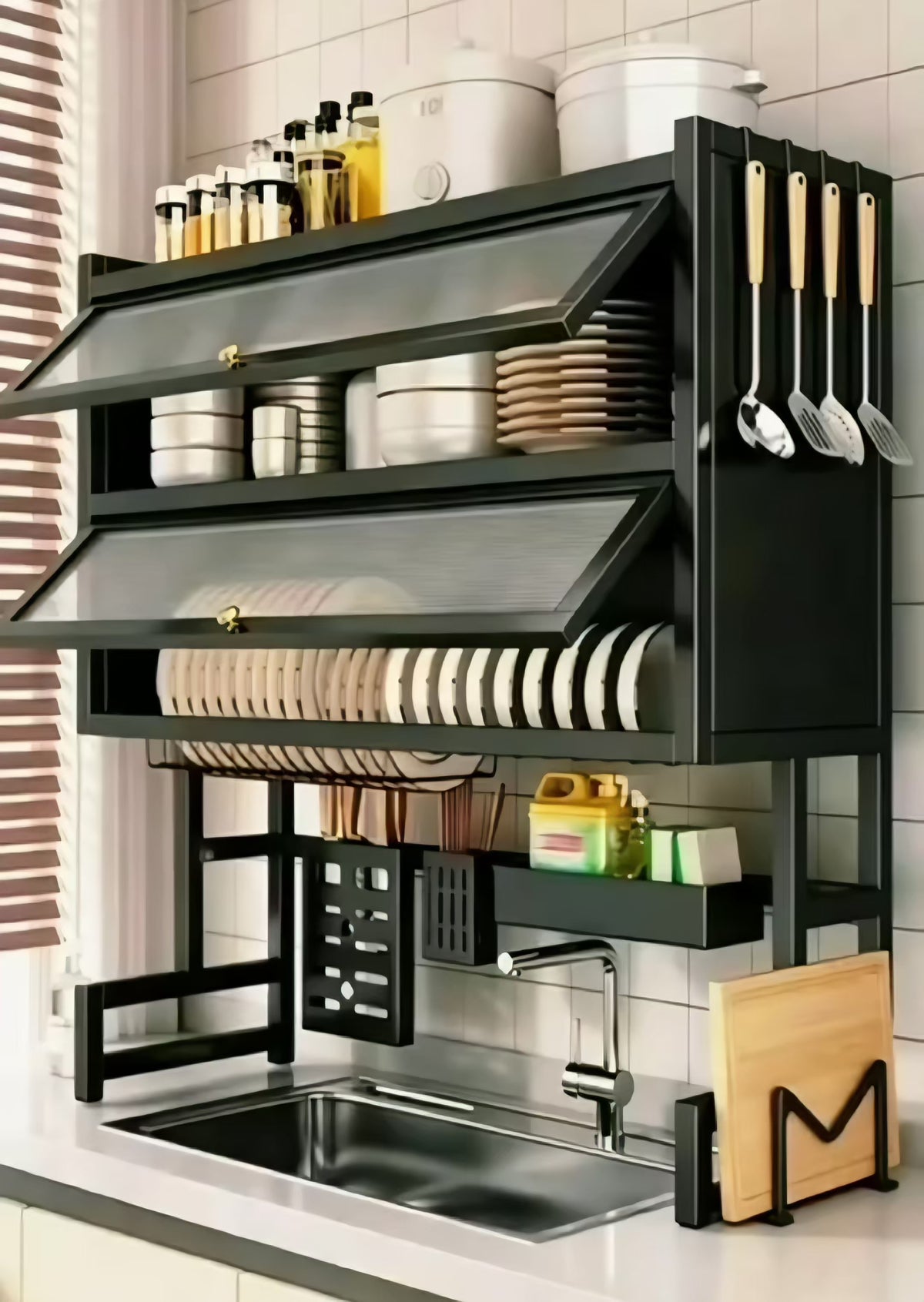 Organizador de Cocina Metálico de 2 Niveles